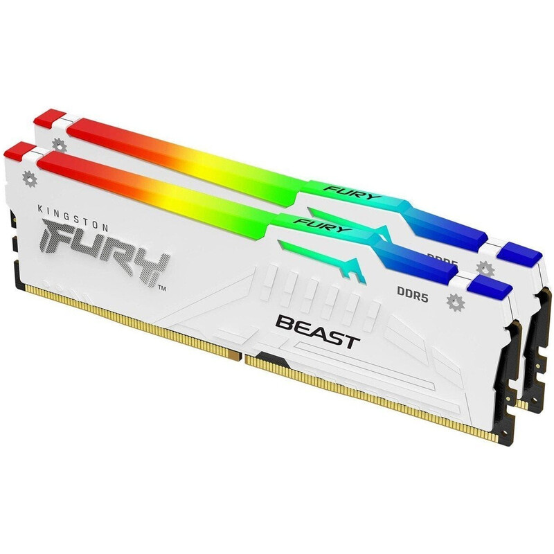 Модуль памяти DDR5 2х8GB/5200 Kingston Fury Beast RGB White (KF552C40BWAK2-16)