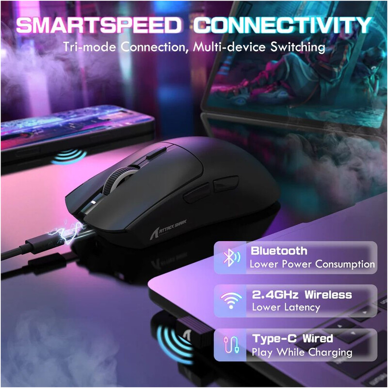 Миша Bluetooth Attack Shark X1 Black (X1B_AS)