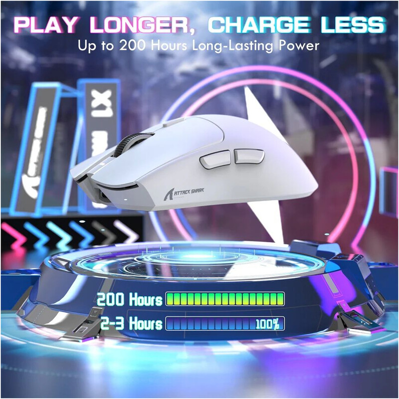 Мышь Bluetooth Attack Shark X1 White (X1W_AS)