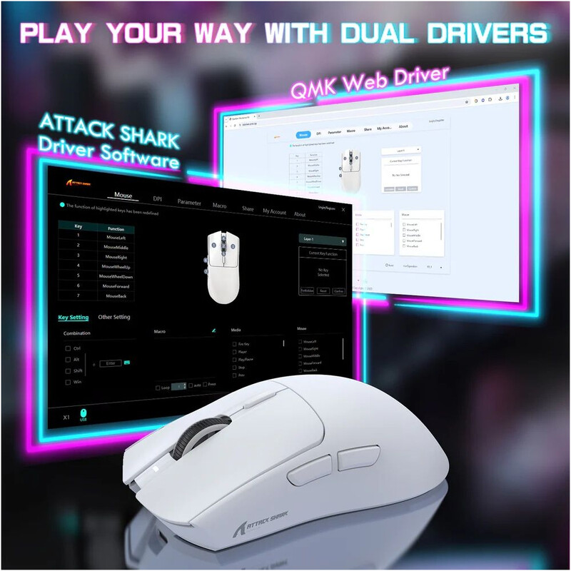 Мышь Bluetooth Attack Shark X1 White (X1W_AS)