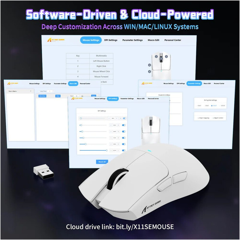 Миша Bluetooth Attack Shark X11SE White (X11SEW_AS)