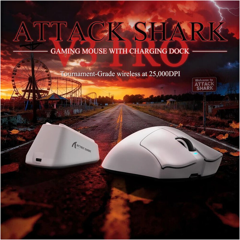 Миша Bluetooth Attack Shark V3Pro Ultra-Light White (V3PROW_AS)