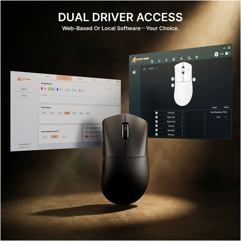 Мышь Bluetooth Attack Shark V8 Ultra-Light Black (V8B_AS)
