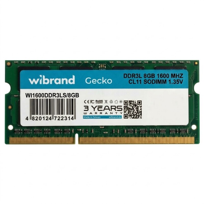 Модуль пам`ятi SO-DIMM DDR3L 8GB/1600 Wibrand (WI1600DDR3LS/8GB)