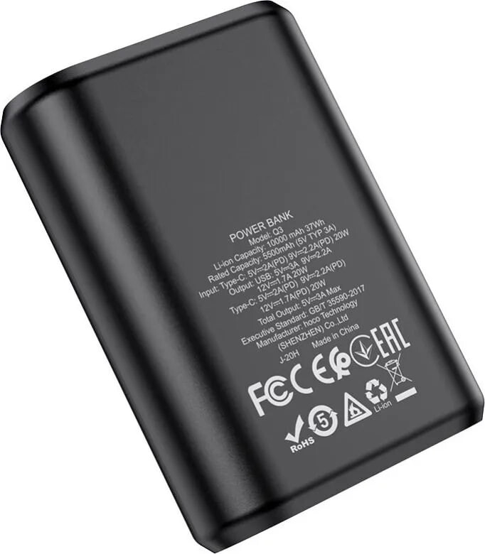 Универсальная мобильная батарея Hoco Q3 Mayflower 10000mAh, 20W Black (6931474742896)