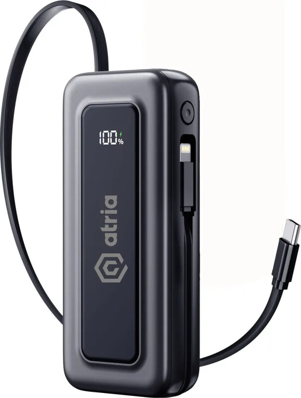 Универсальная мобильная батарея Atria 10000mAh, 35W Black (WPD-35S)