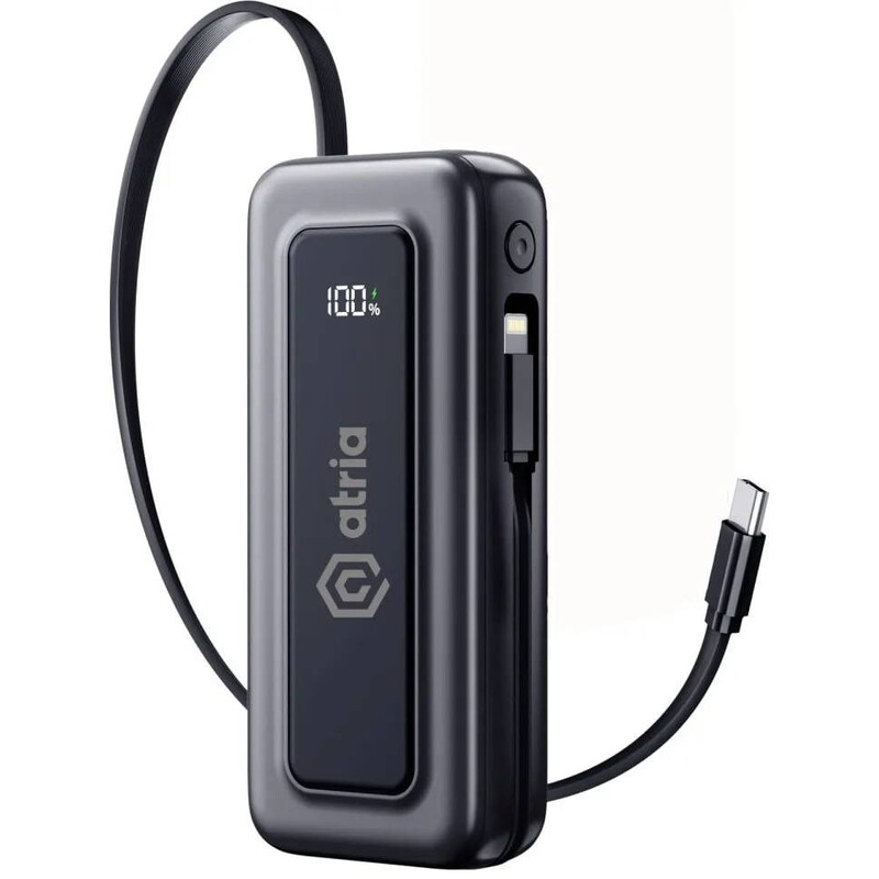 Универсальная мобильная батарея Atria 10000mAh, 35W Black (WPD-35S)