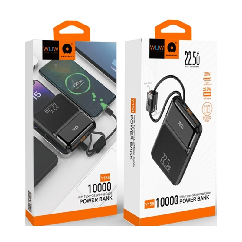 Універсальна мобільна батарея WUW Y158 10000mAh, 22.5W Black (Y158)