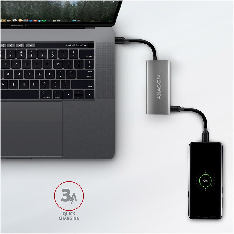 USB-хаб Axagon Speedster 4 USB-C 10 Gbps Grey (HMC-4G2)