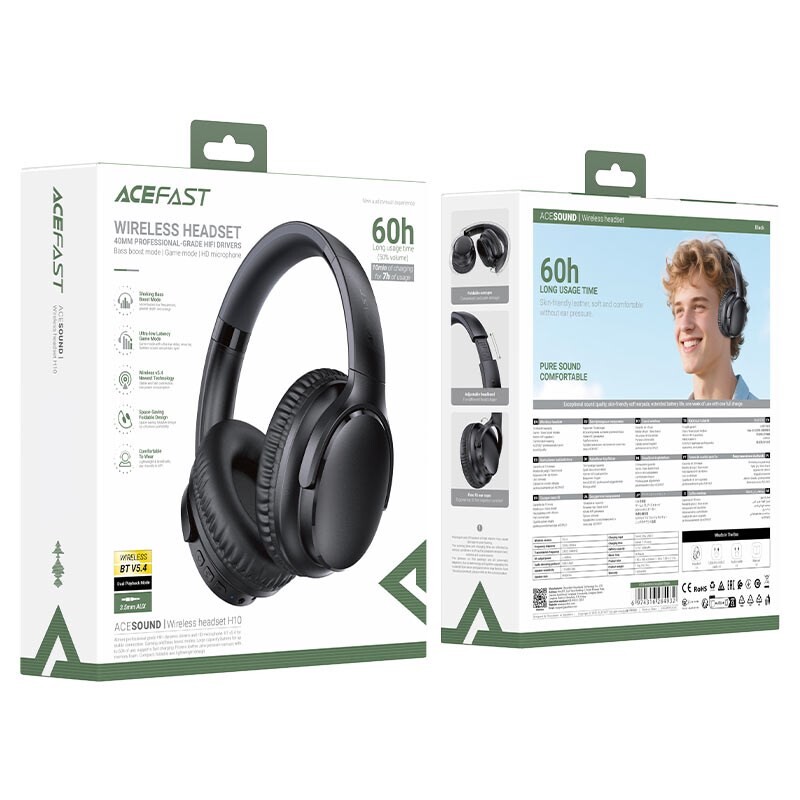 Bluetooth-гарнітура Acefast H10 Black