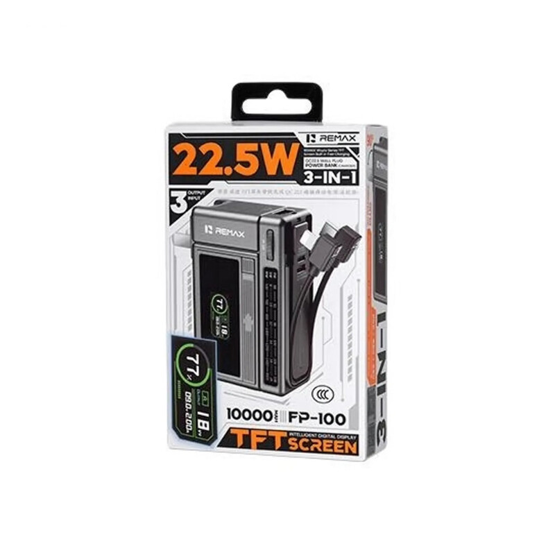 Універсальна мобільна батарея Remax Wayto Series FP-100 10000mAh, 22.5W Black (6954851265559)