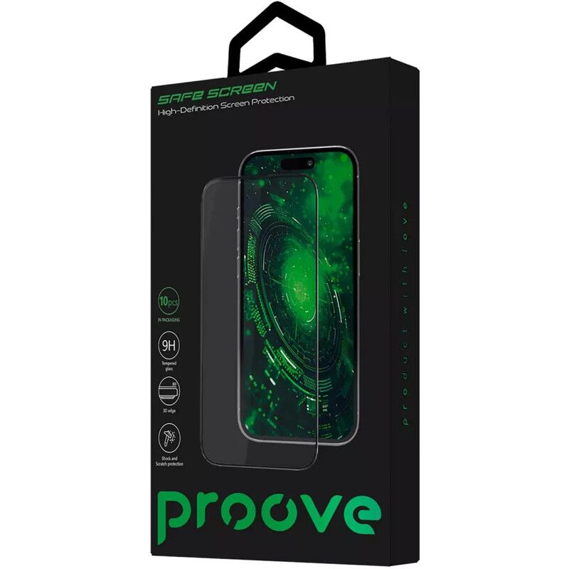 Защитное стекло Proove Safe Screen для Apple iPhone 16 Pro Max Black (PGPSS1I16PM1)