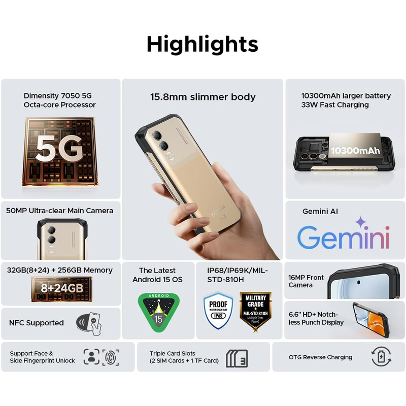 Смартфон Doogee Blade20 Turbo 8/256GB Gold