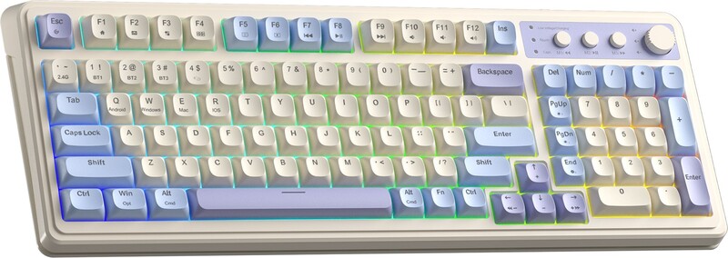 Клавиатура беспроводная Aula S99 White/Purple (6948391209906)