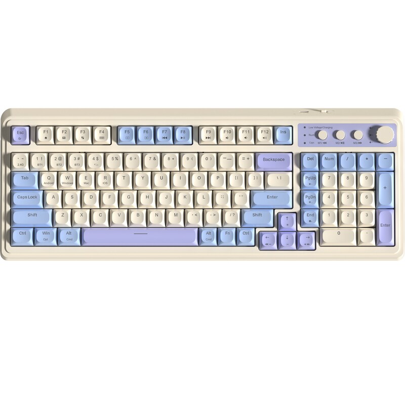 Клавиатура беспроводная Aula S99 White/Purple (6948391209906)