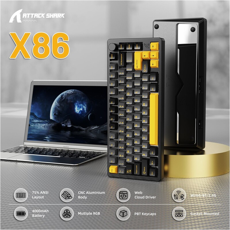 Клавиатура Attack Shark X86 Star Black (X86SB_AS)