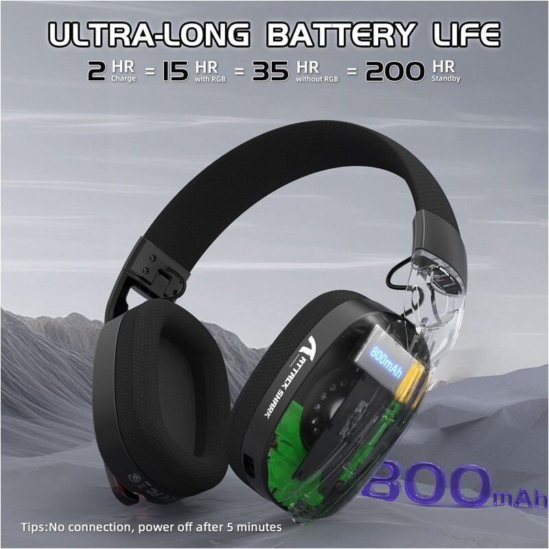 Bluetooth-гарнітура Attack Shark L90 Wireless Black (L90B_AS)