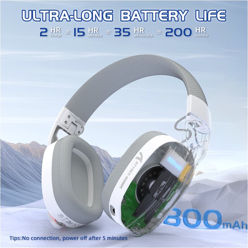 Bluetooth-гарнітура Attack Shark L90 Wireless White (L90W_AS)