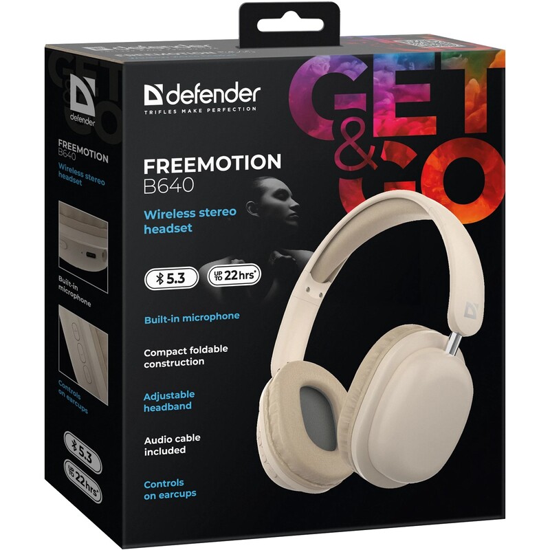 Bluetooth-гарнітура Defender FreeMotion B640 Beige (63642)