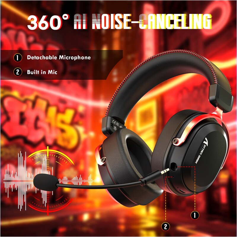 Bluetooth-гарнітура Attack Shark L30 Pro Wireless Black/Red (L30PROBR_AS)