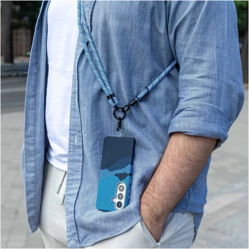 Ремінець для смартфона Proove Twist Line Cross-Body Strap Blue/White (PSBSUNOC1510)