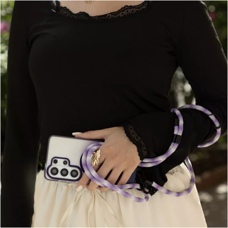 Ремешок для смартфона Proove Twist Spiral Cross-Body Strap Purple/White (PSBSUNSP1551)