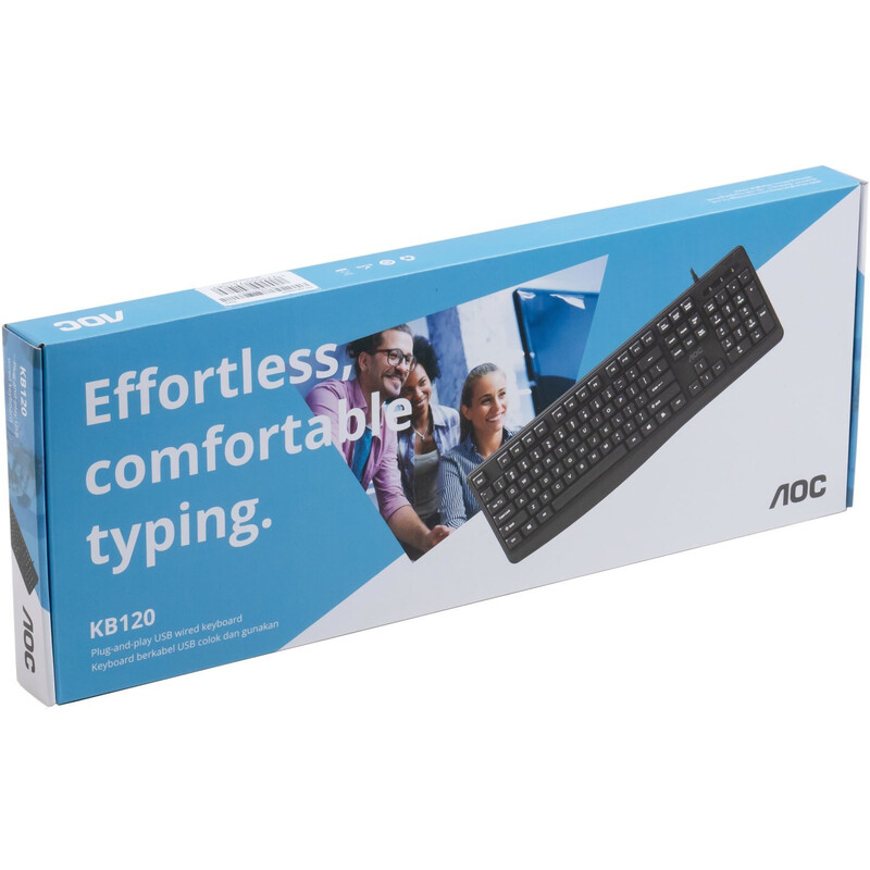 Клавiатура AOC KB120B USB UA Black (KB120B/97)