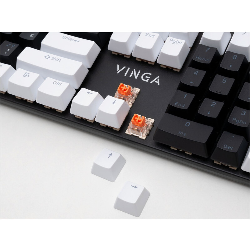 Клавiатура Vinga KBGM-095Y White/Black