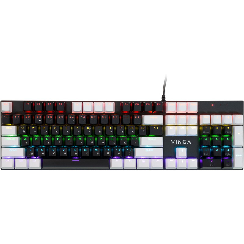 Клавiатура Vinga KBGM-095Y White/Black