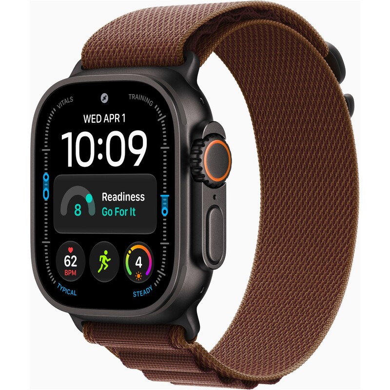 Смарт-часы Apple Watch Ultra 4 GPS + Cellular 49mm Black Titanium Case with Burgundy Alpine Loop - Medium (MJC14QI/A)