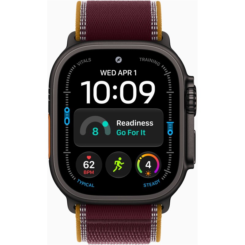 Смарт-часы Apple Watch Ultra 4 GPS + Cellular 49mm Black Titanium Case with Burgundy Trail Loop - M/L (MJC44QI/A)