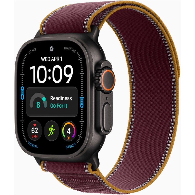 Смарт-часы Apple Watch Ultra 4 GPS + Cellular 49mm Black Titanium Case with Burgundy Trail Loop - M/L (MJC44QI/A)