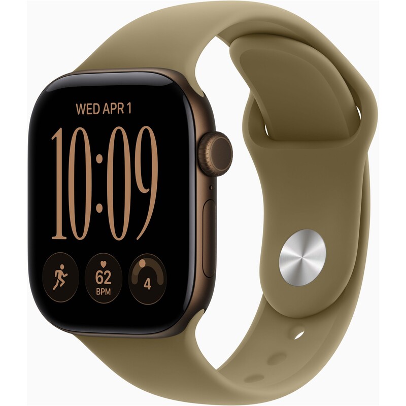 Смарт-годинник Apple Watch Series 12 GPS 42mm Dark Bronze Aluminium Case with Olive Sport Band - S/M (MJEF4RK/A)