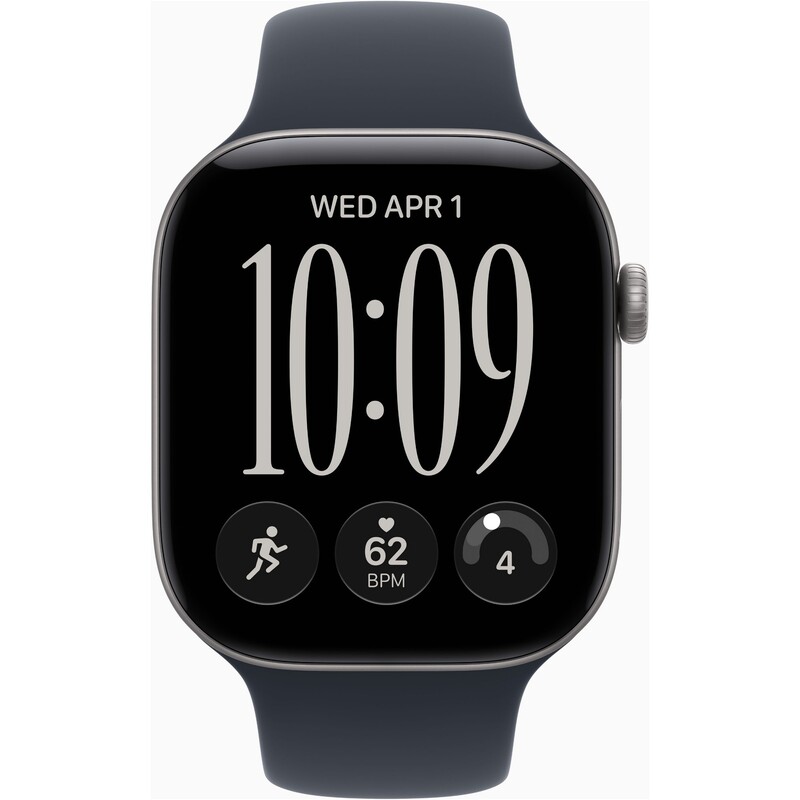 Смарт-годинник Apple Watch Series 12 GPS 46mm Space Grey Aluminium Case with Navy Blue Sport Band - S/M (MJEH4RK/A)