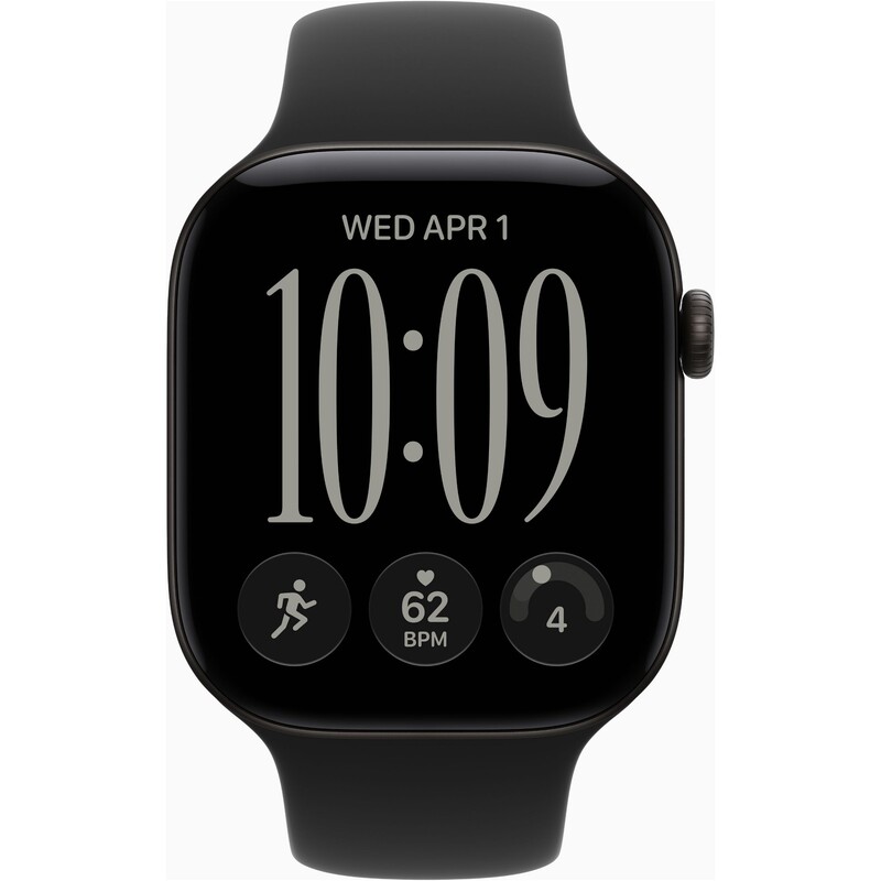 Смарт-годинник Apple Watch Series 12 GPS 46mm Black Aluminium Case with Black Sport Band - M/L (MJEL4RK/A)