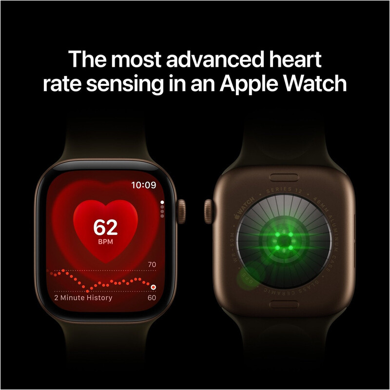 Смарт-годинник Apple Watch Series 12 GPS 46mm Black Aluminium Case with Black Sport Band - M/L (MJEL4RK/A)