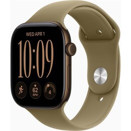 Смарт-годинник Apple Watch Series 12 GPS 46mm Dark Bronze Aluminium Case with Olive Sport Band - S/M (MJEQ4RK/A)
