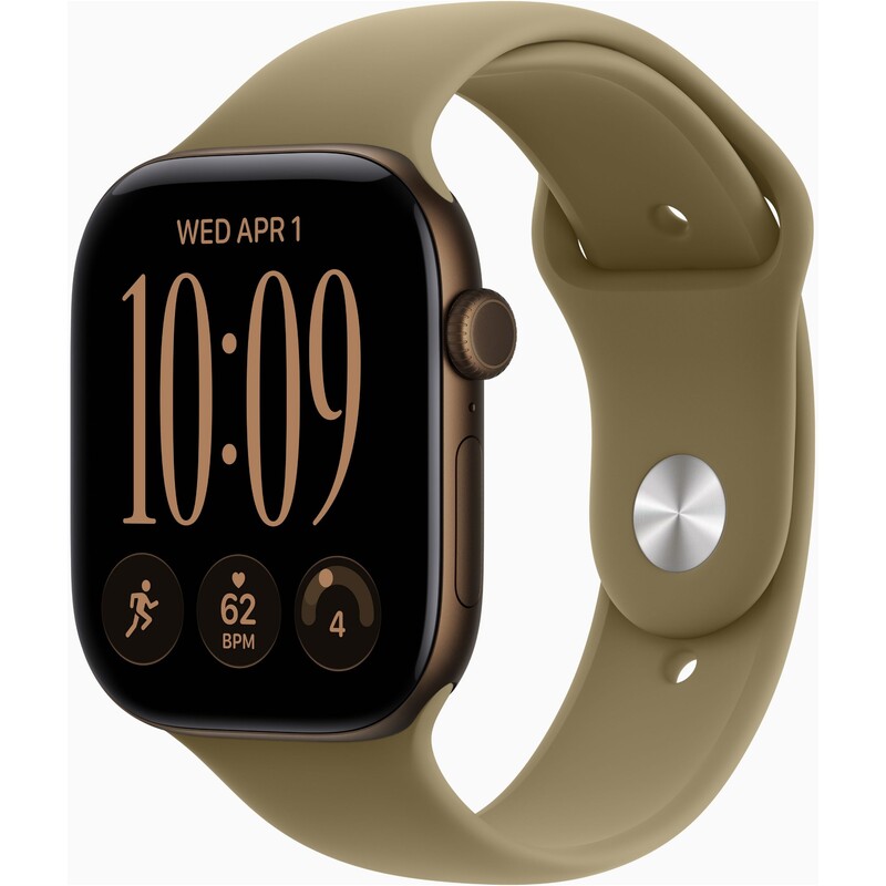 Смарт-годинник Apple Watch Series 12 GPS 46mm Dark Bronze Aluminium Case with Olive Sport Band - M/L (MJEU4RK/A)