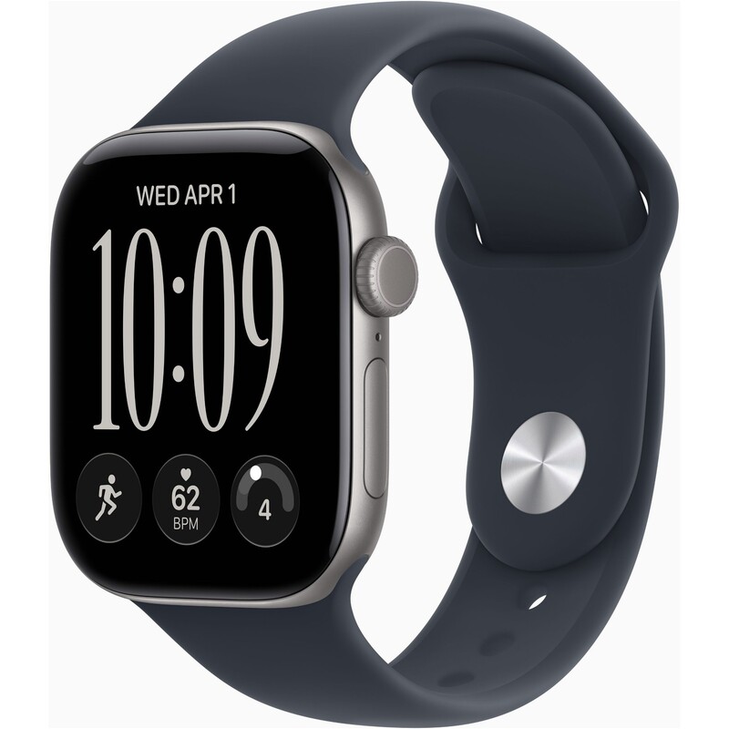Смарт-годинник Apple Watch Series 12 GPS + Cellular 42mm Space Grey Aluminium Case with Navy Blue Sport Band - S/M (MJFX4RK/A)