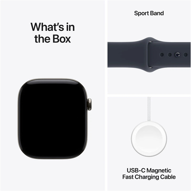 Смарт-годинник Apple Watch Series 12 GPS + Cellular 46mm Space Grey Aluminium Case with Navy Blue Sport Band - M/L (MJG74RK/A)