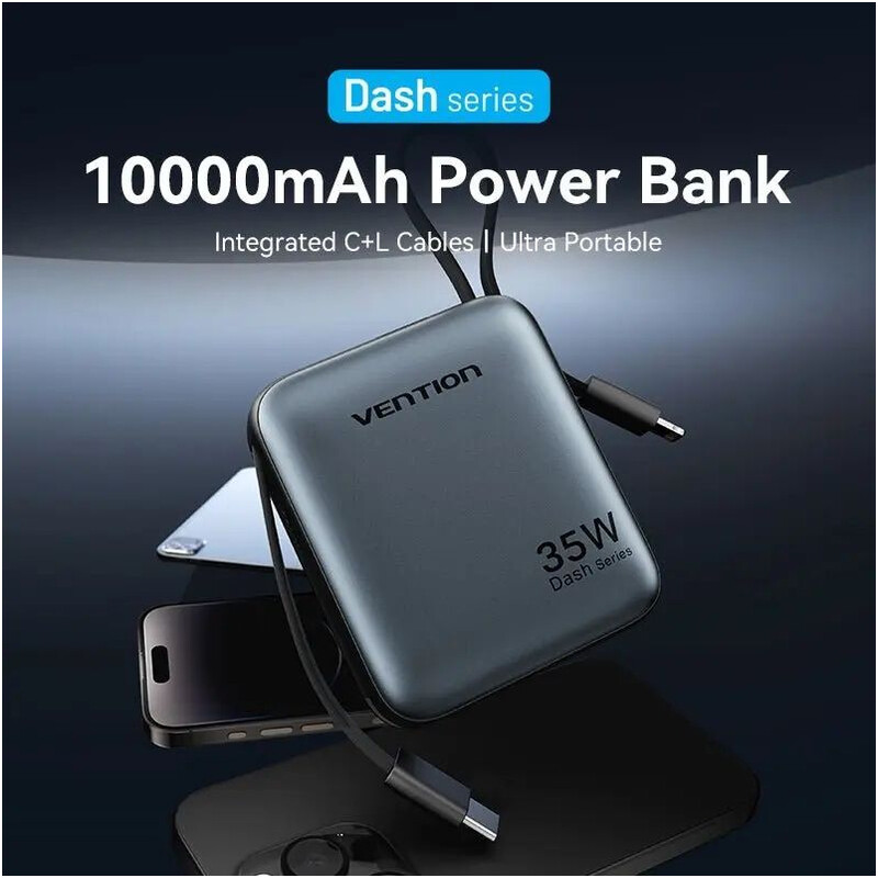 Універсальна мобільна батарея Vention 10000mAh 35W Gray (FHFH0)