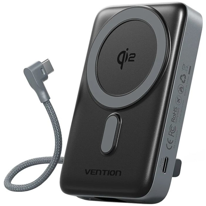 Універсальна мобільна батарея Vention Magnetic Wireless 10000mAh 35W Gray (FKHH0)