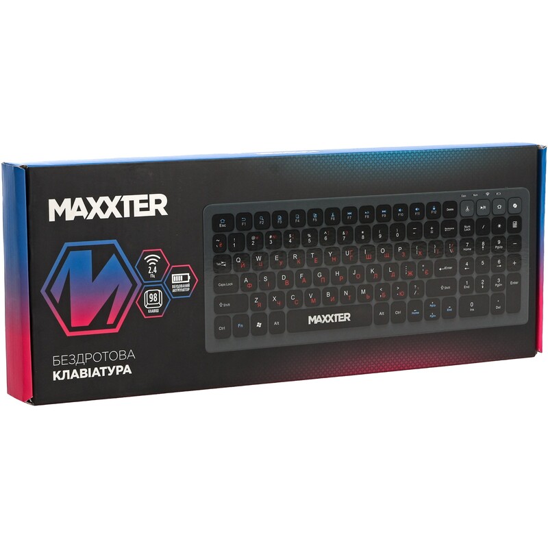Клавиатура беспроводная Maxxter KBW-C02B-UA Black