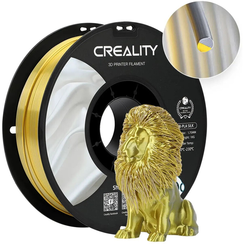 PLA-пластик Creality для 3D-принтера 1.75 мм 1 кг, Silver-Gold (3301120012)