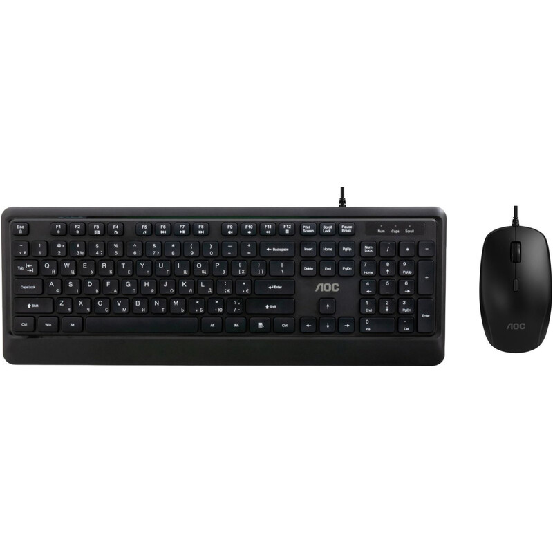 Комплект (клавіатура, миша) AOC KM220B USB UA Black (KM220B/97)