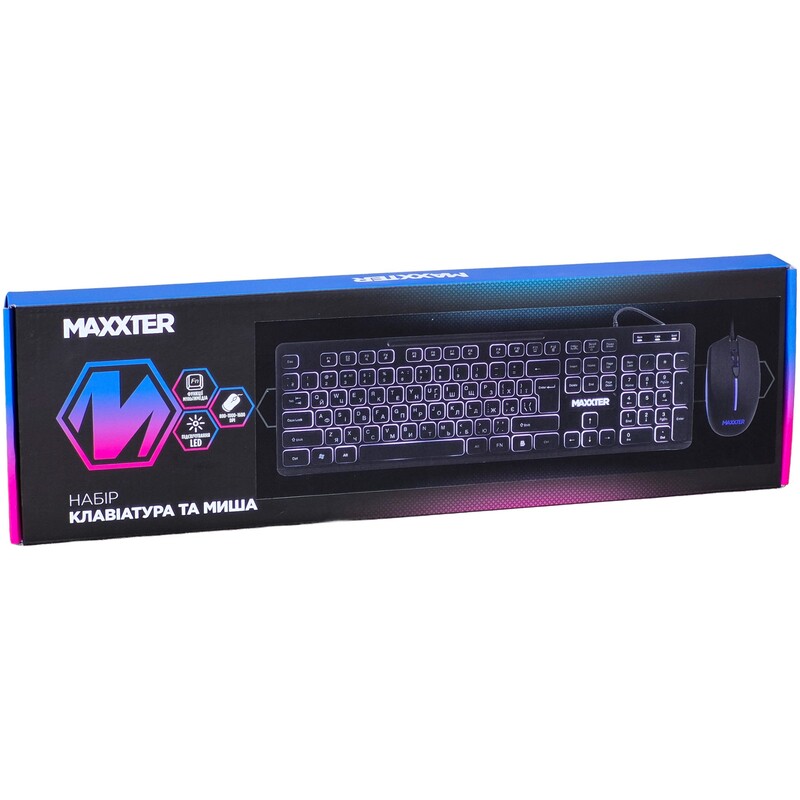 Комплект (клавиатура, мышь) Maxxter KMS-CM-04UL-UA