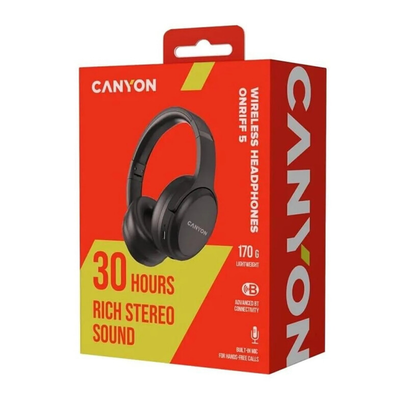 Bluetooth-гарнитура Canyon BT Headset OnRiff 5 Black (CNS-CBTHS5B)