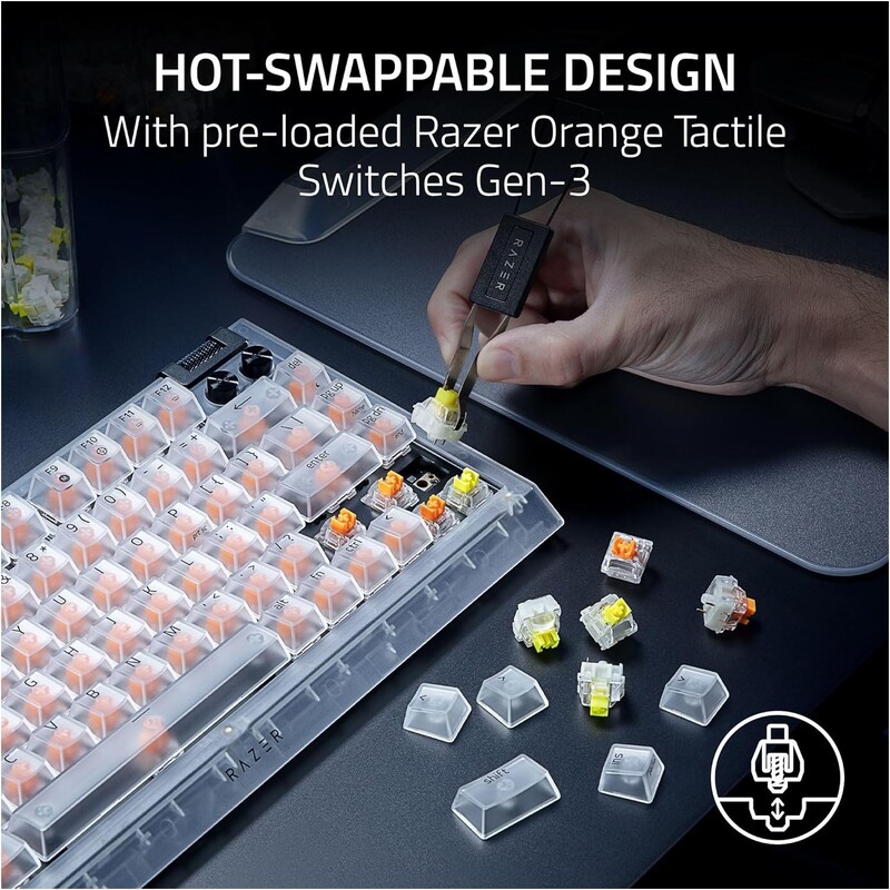 Клавиатура Razer BlackWidow V4 75% Phantom White (RZ03-05003500-R3M1)