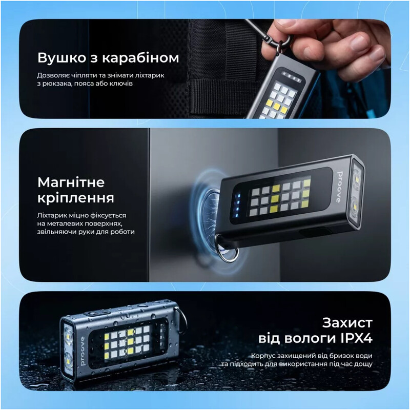 Ліхтар Proove Ray Go 500lm Gray (FLRG05010003)
