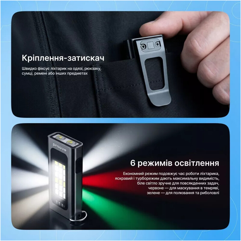 Ліхтар Proove Ray Go 500lm Gray (FLRG05010003)